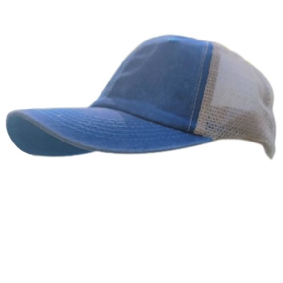 Color Block Baseball Cap Unisex Mesh Back Adjustable Sky Blue Tan OSFM New - Picture 7 of 12